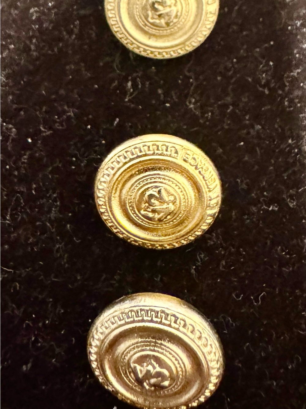 Versace Gold Medusa Button Trio, set of 3, 12.5mm diameter